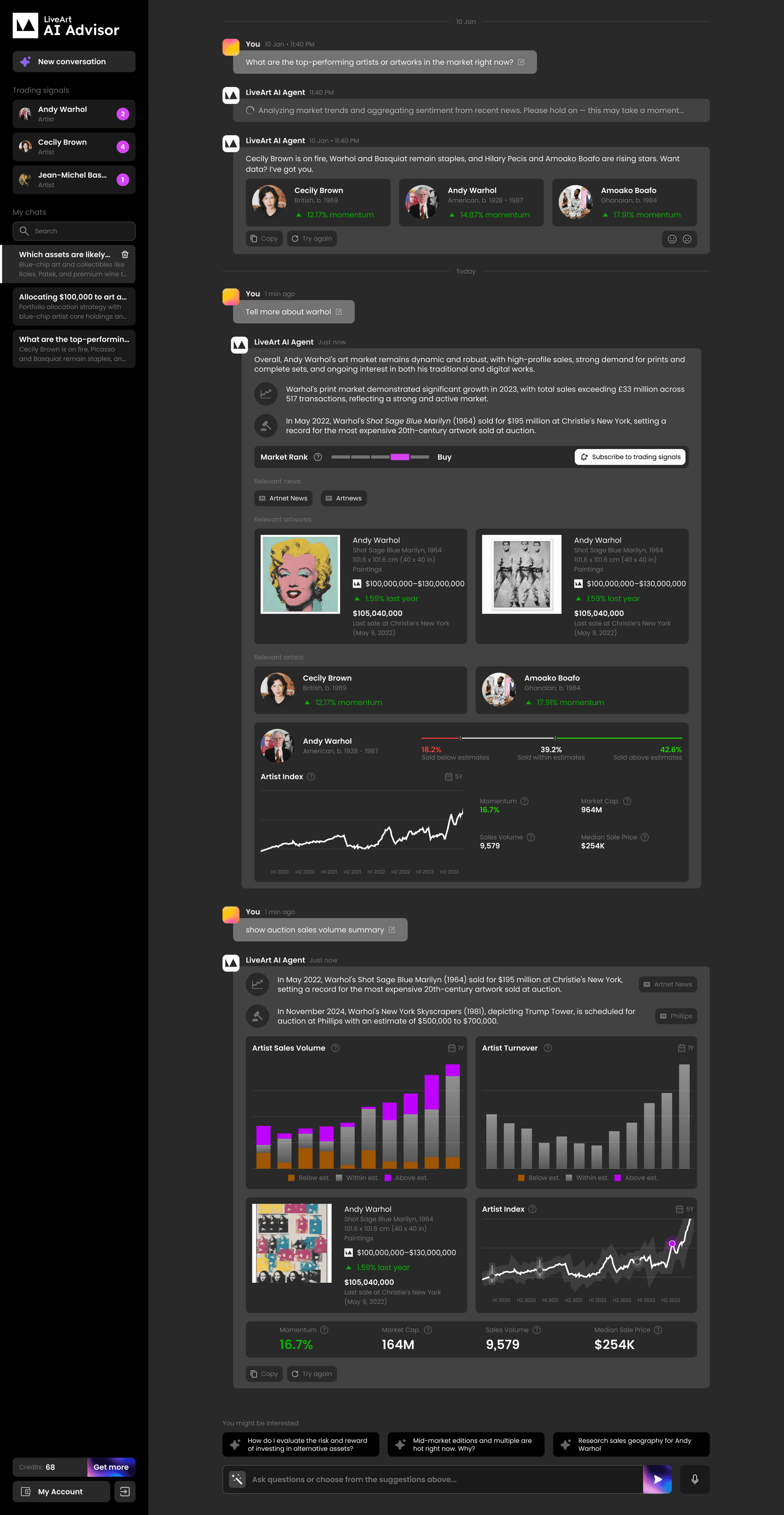 AI Advisor — live product screenshot