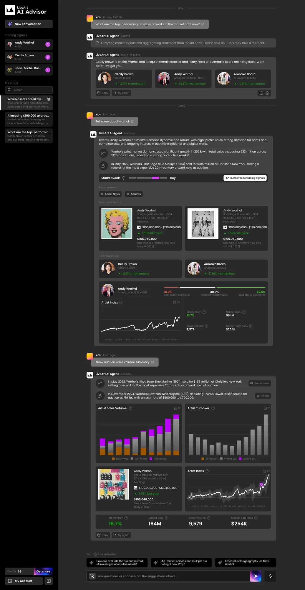 AI Advisor — live product screenshot